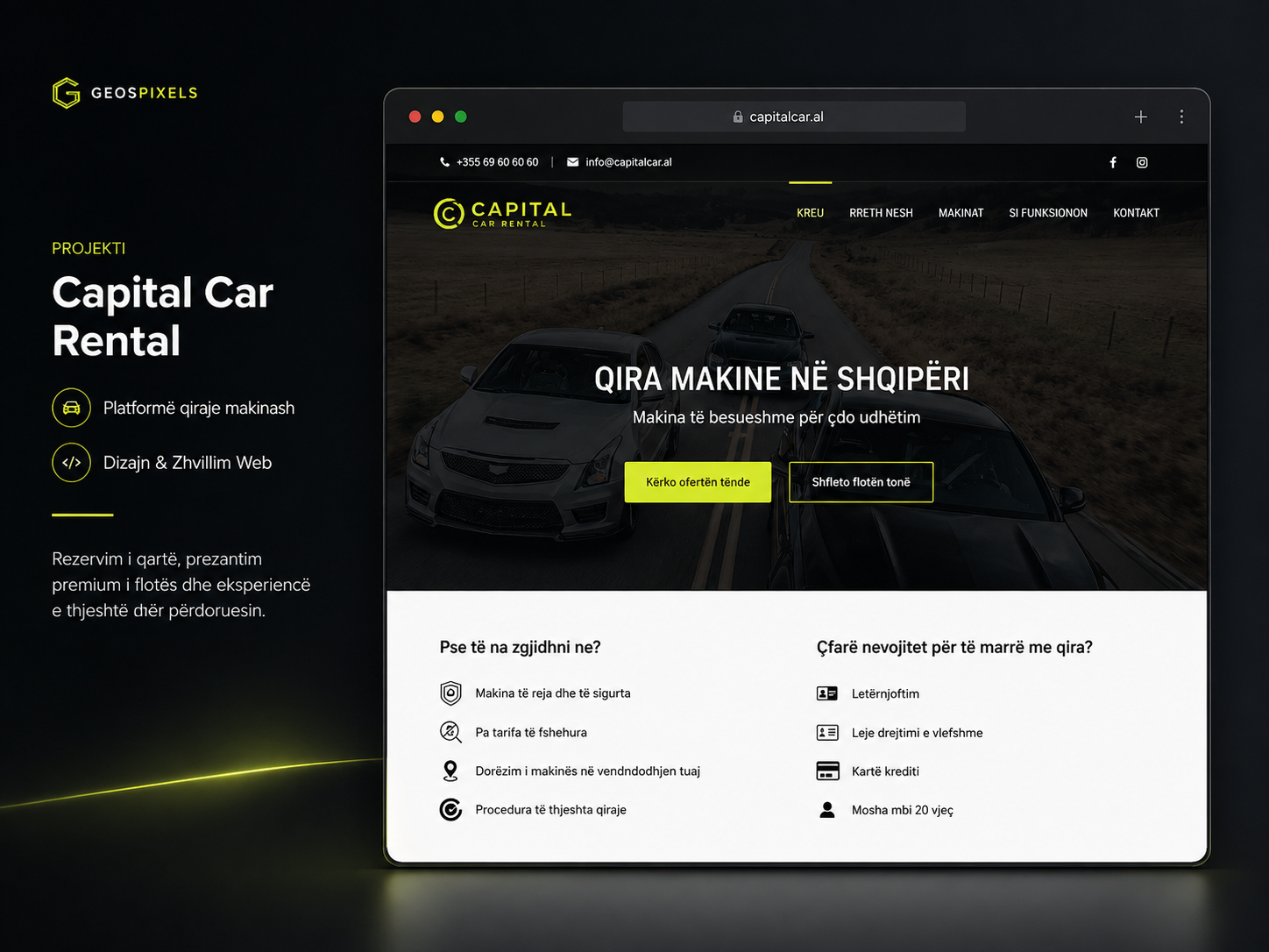 Prezantimi i projektit Capital Car Rental