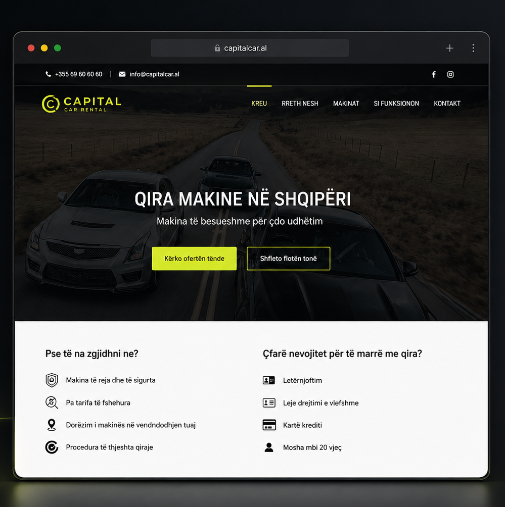 Prezantimi i projektit Capital Car Rental